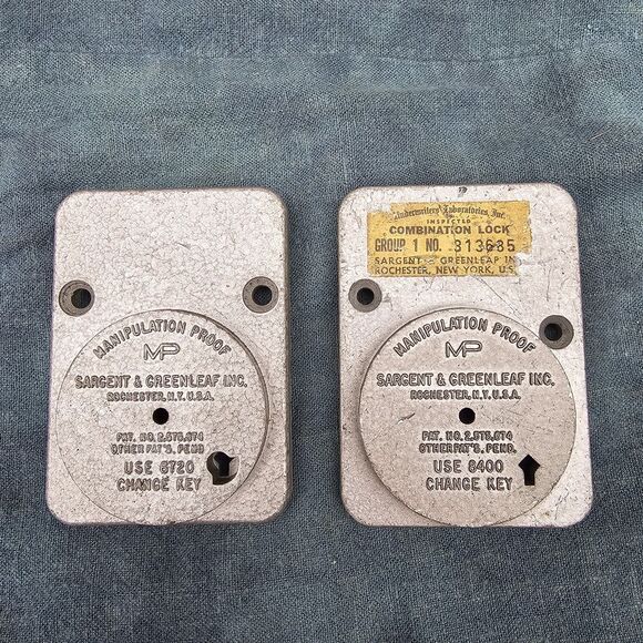 Sargent & Greenleaf G1 Manipulation Proof Lock Backplate 6700 & 8400 Change Key - Picture 1 of 10